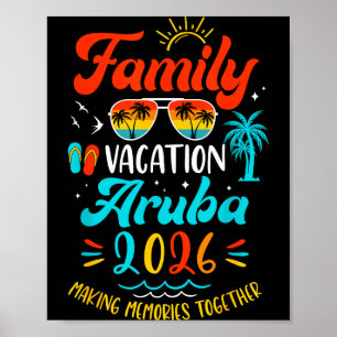Familjesemester 2026 Aruba Matchande Sommaruppehål Poster
