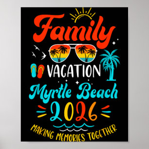 Familjesemester 2026 Myrtle Beach Matchande Sommar Poster