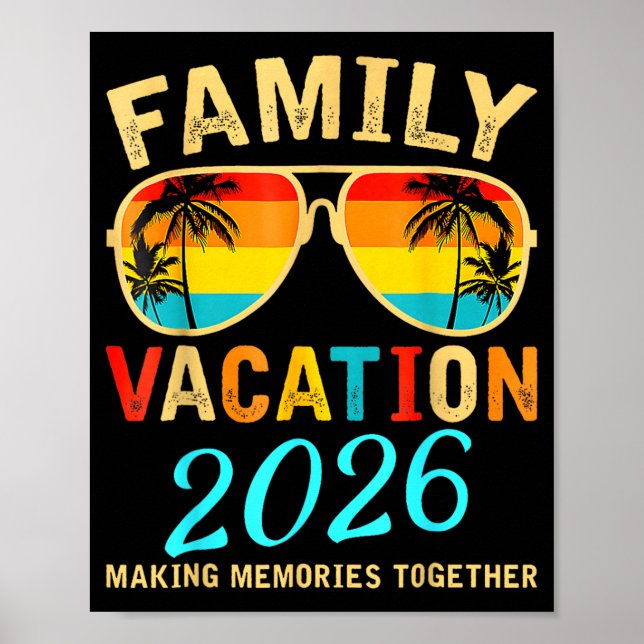 Familjesemester 2026 Strand Matchande Sommar Poster (Framsidan)