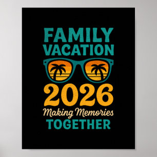 Familjesemester 2026 Tropiska solnedgångsminnen Poster