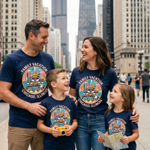 Familjesemester Chicago Illinois Matchande Grupp T Shirt