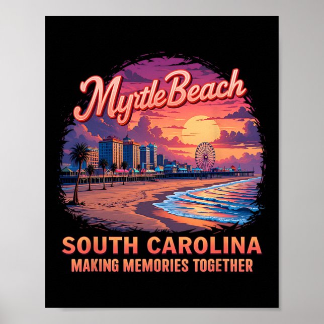 Familjesemester Myrtle Beach 2025 Högtid Sommar M Poster (Framsidan)