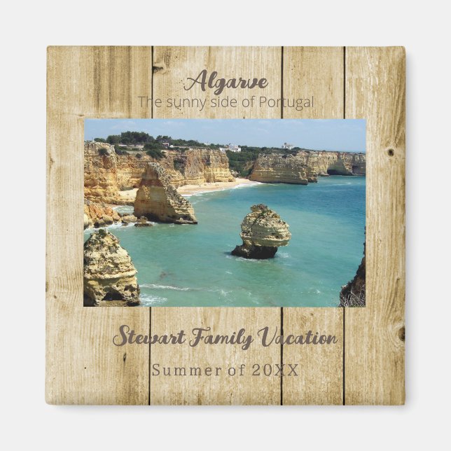 Familjesemester på Algarve-stranden i Portugal Magnet (Framsidan)