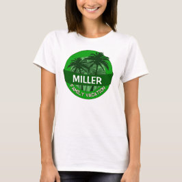 Familjesemesterförsäkring för anpassadet i grönt t t-shirt