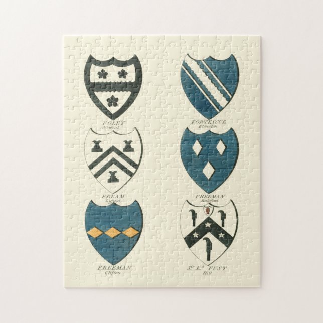 Familjeskapande i olika engelska hus pussel (Vertikal)