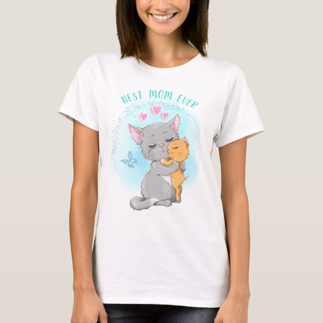 Familjeskjortor från Lycklig Cat, bästa mamma-gåva T Shirt (Framsida)