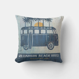 Familjesommarstuga Retro Van Monogrammed Kudde