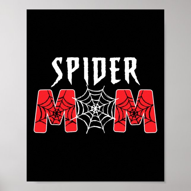 Familjespinder Mamma Spider Pappa Matching Birthda Poster (Framsidan)
