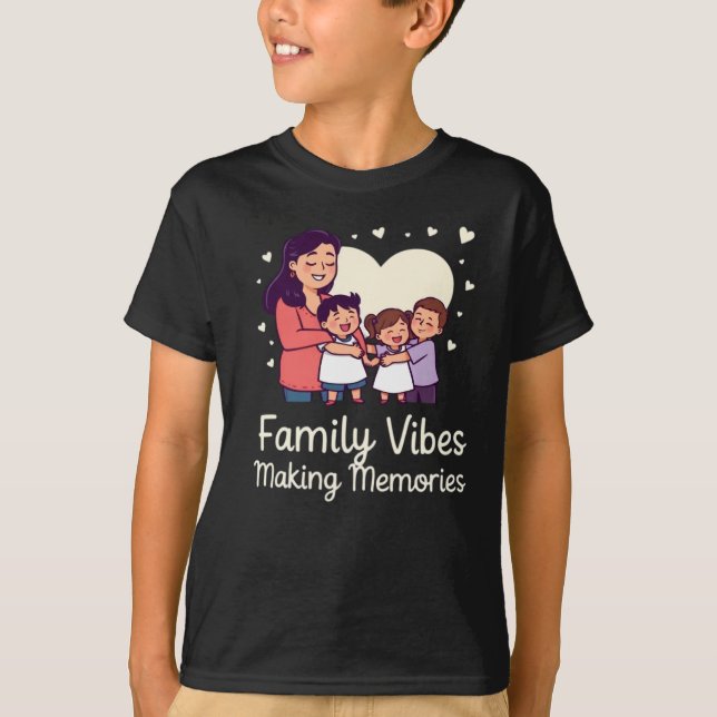 Familjestämning som skapar minnen - semester t-shi t shirt (Framsida)