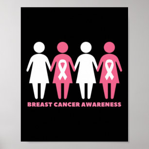 Familjestöd för bröstcancermedvetande Kvinnor Mamm Poster