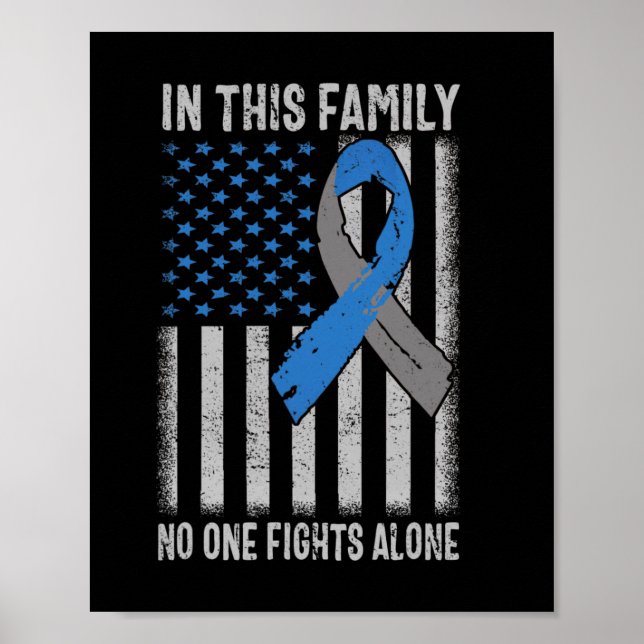 Familjestöd för USA flagga-diabetes typ 1 Poster (Framsidan)