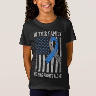 Familjestöd för USA flagga-diabetes typ 1 T Shirt