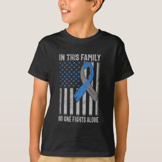 Familjestöd för USA flagga-diabetes typ 1 T Shirt