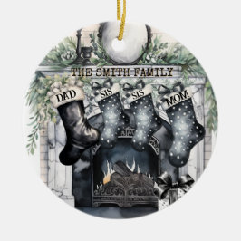 Familjestöd Personlig - julprydnad Julgransprydnad Keramik
