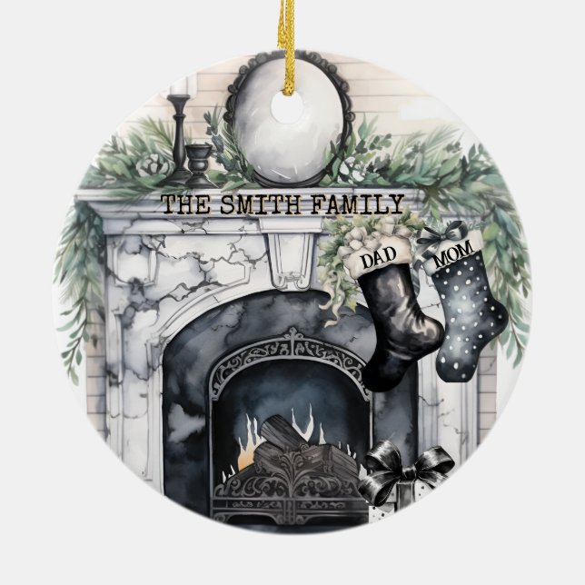 Familjestöd Personlig - julprydnad Julgransprydnad Keramik (Baksidan)