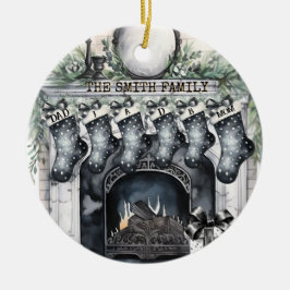 Familjestöd Personlig - julprydnad Julgransprydnad Keramik