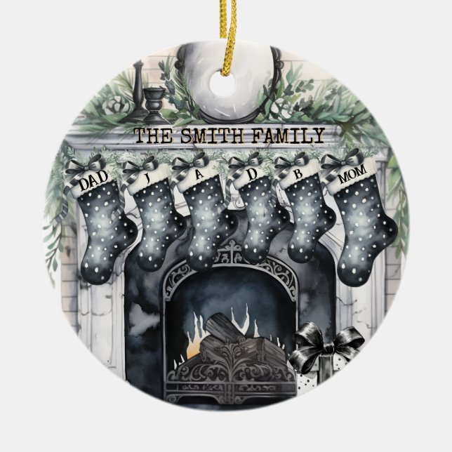 Familjestöd Personlig - julprydnad Julgransprydnad Keramik (Framsidan)