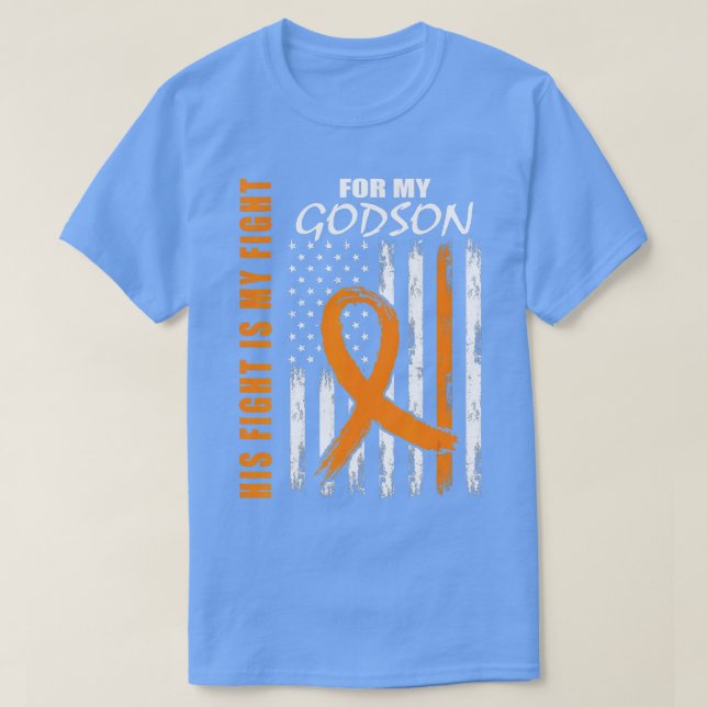 Familjestrider Godson Leukemia Awareness American  T Shirt (Design framsida)