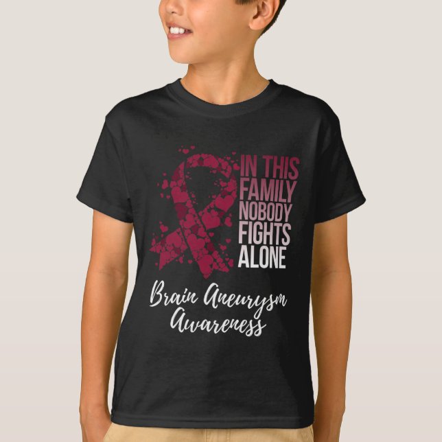 Familjesupport Brain Aneurysm Awareness T Shirt (Framsida)