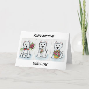 Familjesysterdotter till Westie Birthday Card Kort