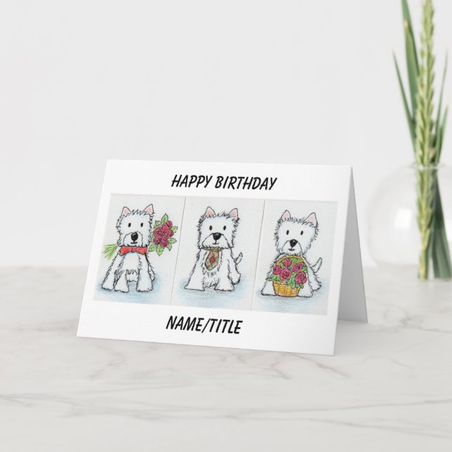Familjesysterdotter till Westie Birthday Card Kort (Framsida)