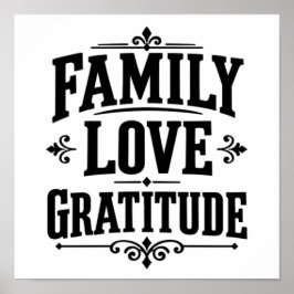 Familjetacksamhet Thanksgiving Poster