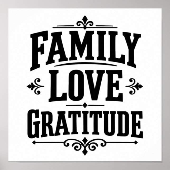 Familjetacksamhet Thanksgiving Poster (Framsidan)