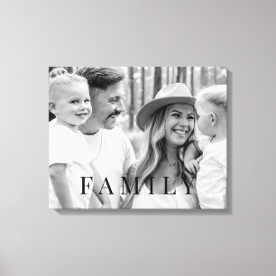 Familjetypografi B/W Porträtt stort Kanvastryck