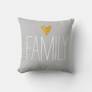 "Familjetypografi", dove grått Kudde