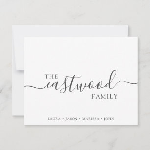 Familjetypografi Namn Anteckningskort