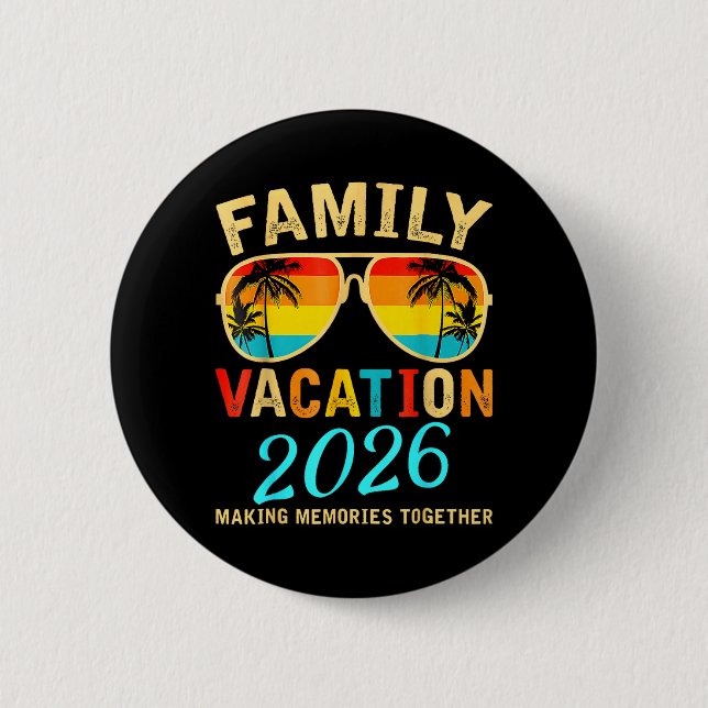 Familjeutflykt 2026 Strand Matchande Sommar Knapp (Framsida)