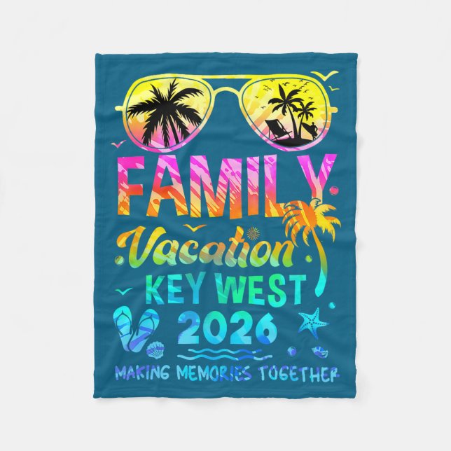 Familjeutflykt Key West Matchande Fleecefilt (Framsidan)