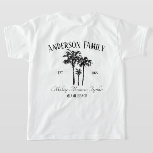 Familjeutflykt Palm Tree Retro Sommar T-Shirt