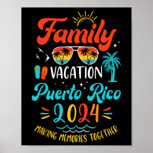 Familjeutflykt Puerto Rico Matchande Sommarlov Poster