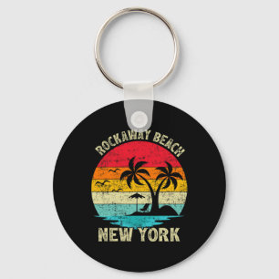 Familjeutflykt Vintage Retro New York Rockaway Be Nyckelring