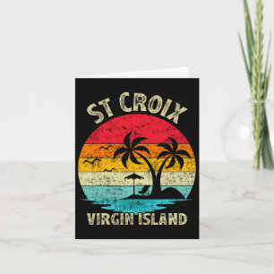 Familjeutflykt Vintage Retro Virgin Island St. Cr Kort