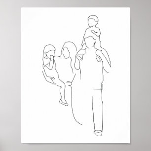 Familjeutskrift, Familj Porträtt, Kärlek-utskrift, Poster