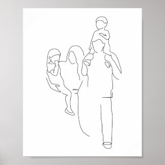 Familjeutskrift, Familj Porträtt, Kärlek-utskrift, Poster