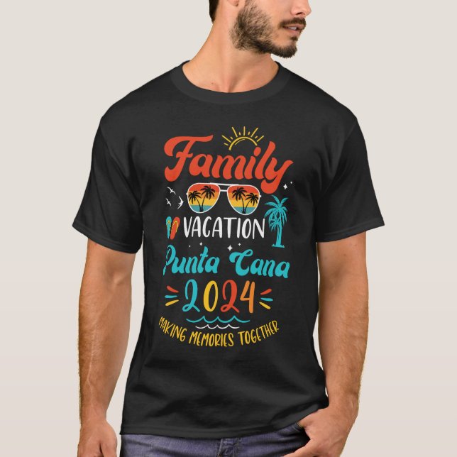 Familjevacation 2024 Punta Cana Matching Summer Va T Shirt (Framsida)
