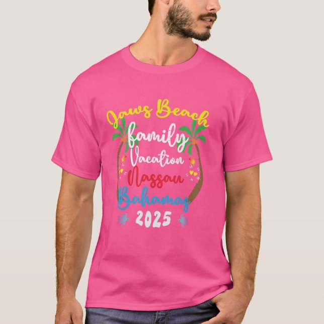 Familjevacation 2025 Bahamas Jaws Beach Summer Sou T Shirt (Framsida)