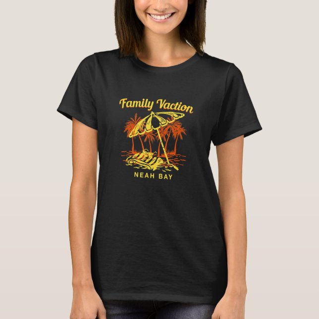 Familjevacation Neah Bay Keepsaki Washington Remem T Shirt (Framsida)