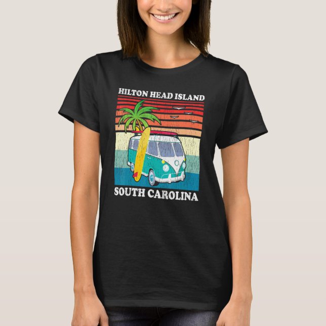 Familjevacation Retro South Carolina Hilton Head I T Shirt (Framsida)