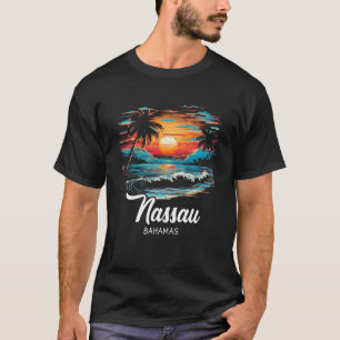 Familjevacation Retro Sunset Bahamas Nassau Shirt T