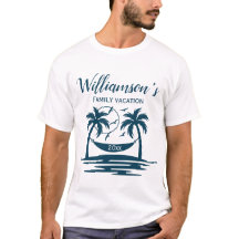 Familjevacering av Beach Handflatan Träd Hammock