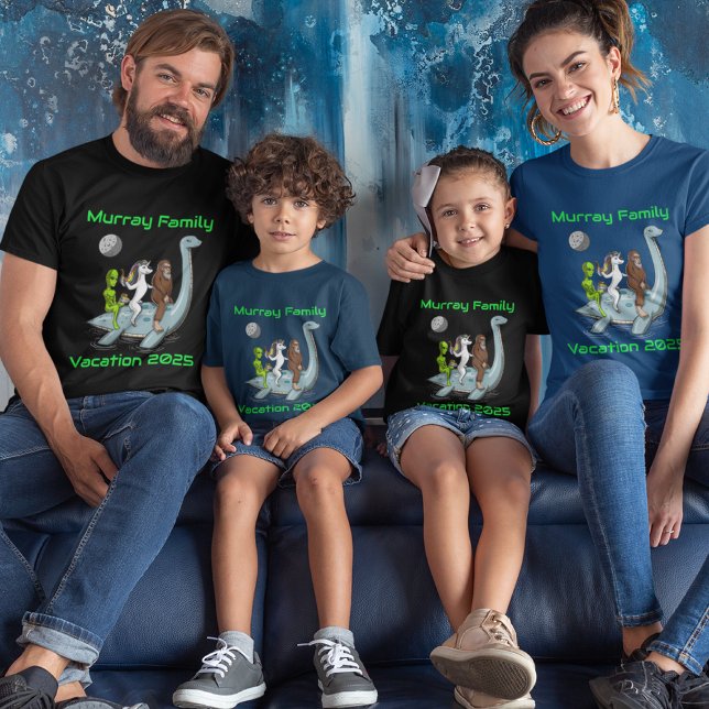 Familjevaceringsgruppen Bigfoot Unicorn Alien T Shirt (Skapare uppladdad)