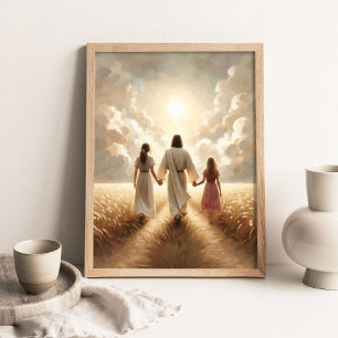Familjeväg, kristen konst, Jesus vandrar med Mot Poster