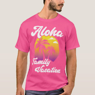 Familjevakat i Hawaii Summer Exotic Handflatan Trä T Shirt