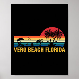 Familjevakation Vintage Vero Beach Florida Sea Tur Poster