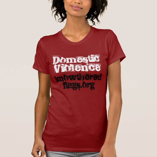 Familjevåld knowtheredflags.org tee shirt (Framsida)