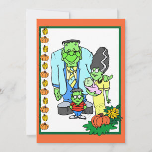 Familjevänlig Halloweenfest Kostymfest Inbjudningar